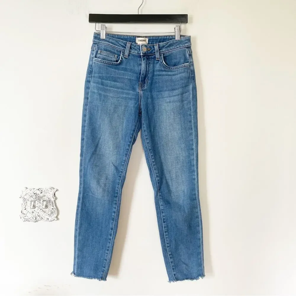 L’agence El Matador French Slim Fit Raw Hem Ankle Skinny Jean 26